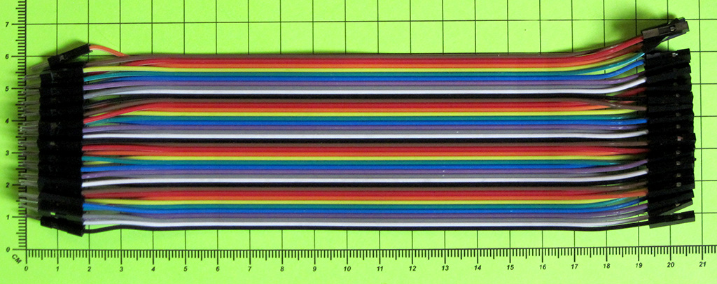 Провода для макетирования (40шт) в виде цветного шлейфа, 20см, разъем-штырь BLS-1